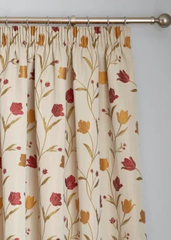 Curtina Juliette Jacquard Natural Pencil Pleat Curtains