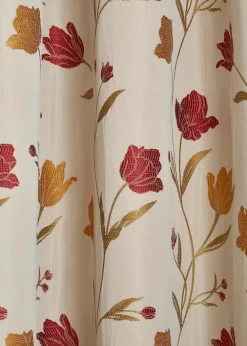 Curtina Juliette Jacquard Natural Pencil Pleat Curtains