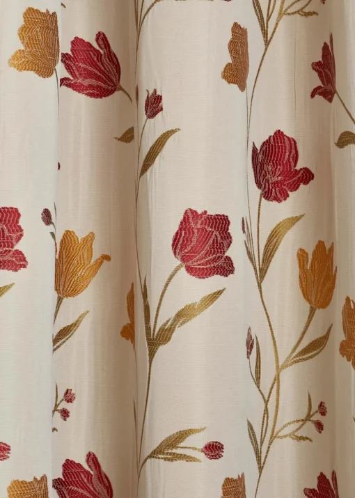 Curtina Juliette Jacquard Natural Pencil Pleat Curtains