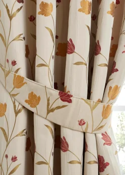 Curtina Juliette Jacquard Natural Pencil Pleat Curtains