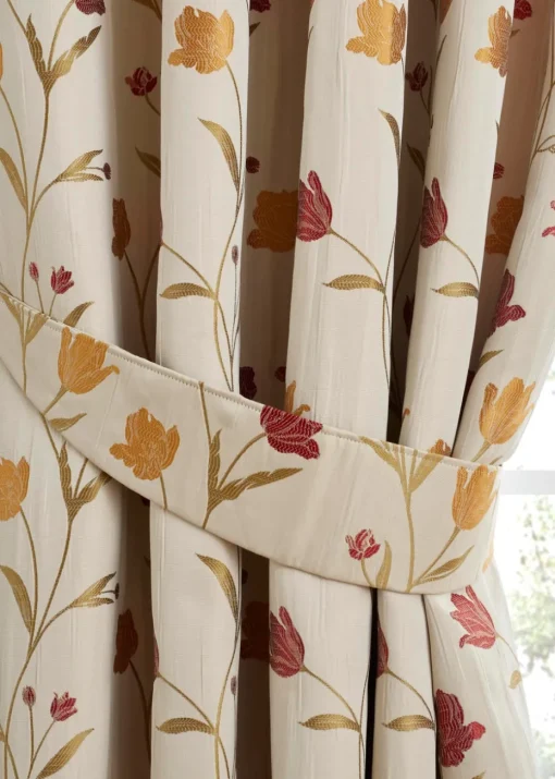 Curtina Juliette Jacquard Natural Pencil Pleat Curtains