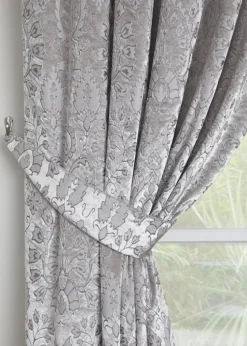 Curtina Trinity Velvet Silver Pencil Pleat Curtains