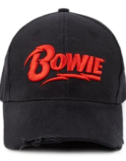 David Bowie Black Logo Adjustable Curved Peak Baseball Cap