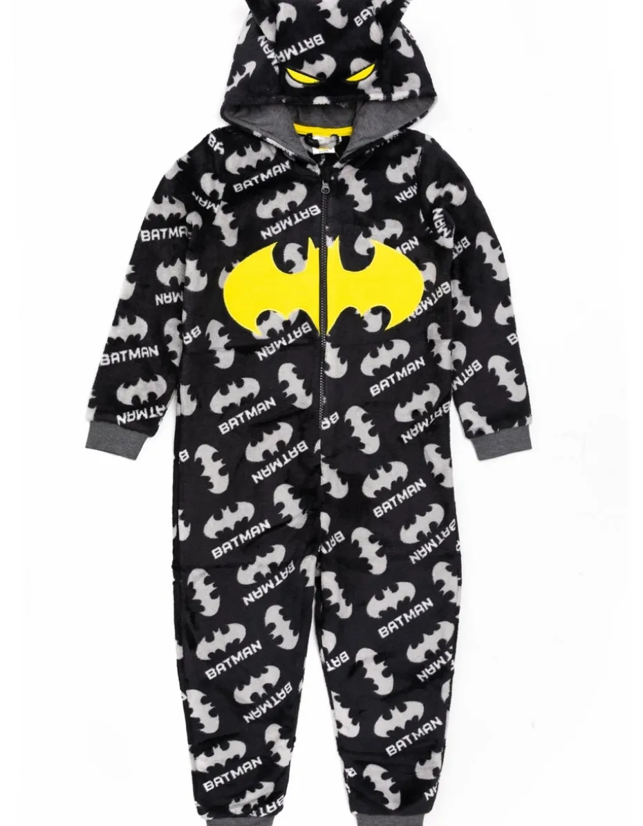 DC Comics Grey Batman Boys All In One Pyjamas (4-14 Years )