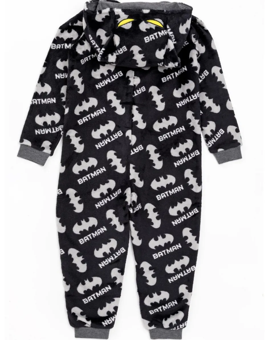 DC Comics Grey Batman Boys All In One Pyjamas (4-14 Years )
