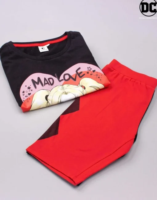 DC Comics Red Harley Quinn Mad Love Shortie Pyjamas