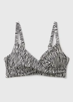 DD+ Brown Zebra Print Shapewear Bikini Top