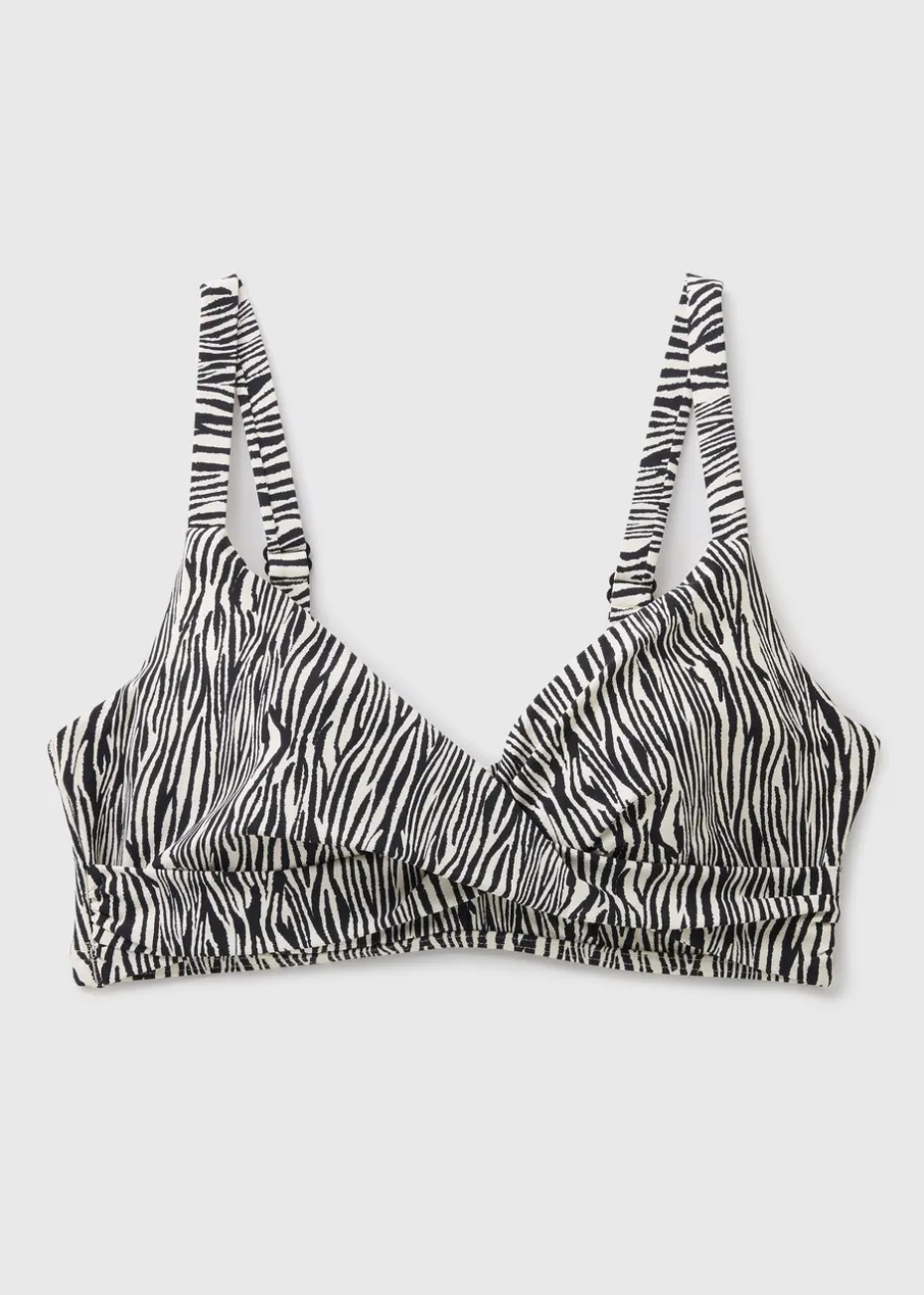 DD+ Brown Zebra Print Shapewear Bikini Top
