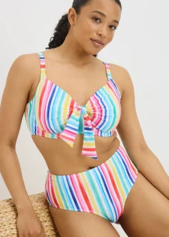 DD+ Multicolour Stripe Bikini Bottoms