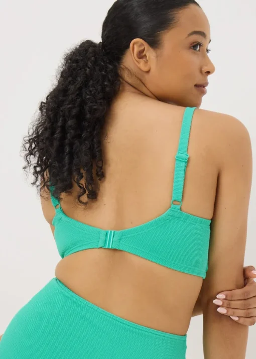 DD+ Turquoise Shapewear Crop Bikini Top