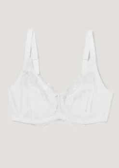 DD+ White Lace Stretch Bra