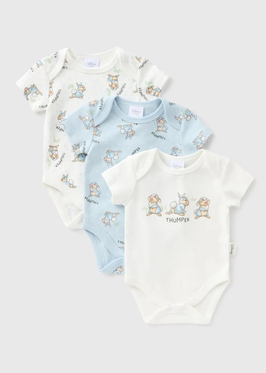 Disney 3 Pack Baby Blue Thumper Bodysuits (Newborn-18mths)