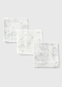 Disney 3 Pack Baby Cream Dumbo Muslin Cloths