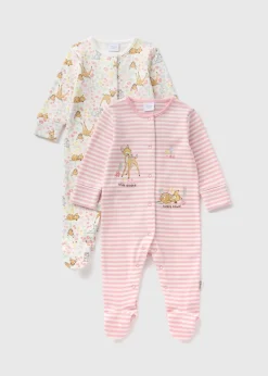 Disney 2 Pack Baby Pink Bambi Sleepsuits (Newborn-18mths)