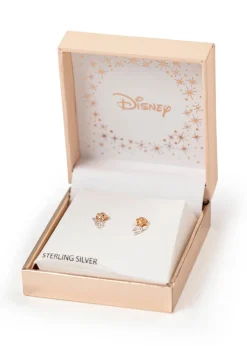 Disney Beauty & The Beast Two Tone Rose Stud Earrings
