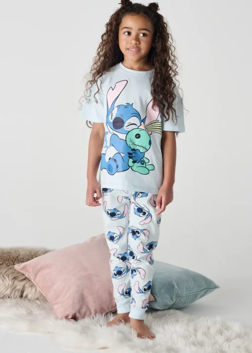 Disney Blue Girls Stitch Pyjama Set (7-12 Years)