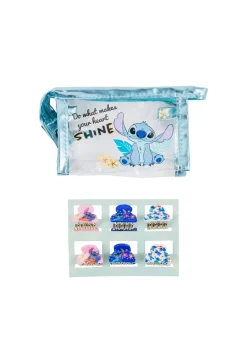 Disney Blue Lilo & Stitch Hair Clip Set & Travel Bag