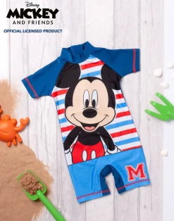 Disney Boys Blue Mickey Mouse 1 Piece Surf Suit (12 Months-6 years)