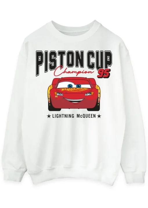 Disney Cars Lightning McQueen Piston Cup Champions White Sweatshirt