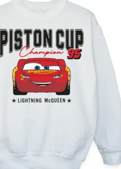 Disney Cars Lightning McQueen Piston Cup Champions Kids White Sweatshirt (3-13 Years)