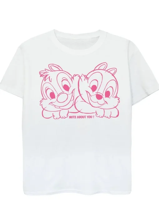 Disney Chip N Dale Nuts About You Kids White Graphic T-Shirt (3-13 Years)