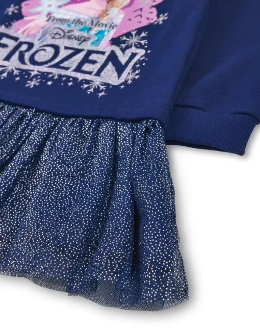 Disney Frozen Front Print Blue Dress (2-8 Years)