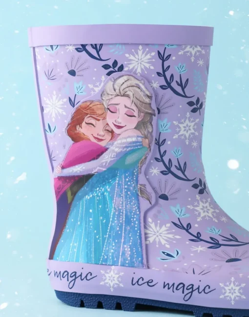 Disney Frozen Girls Purple Elsa & Anna Wellies (6 - 12 Younger)