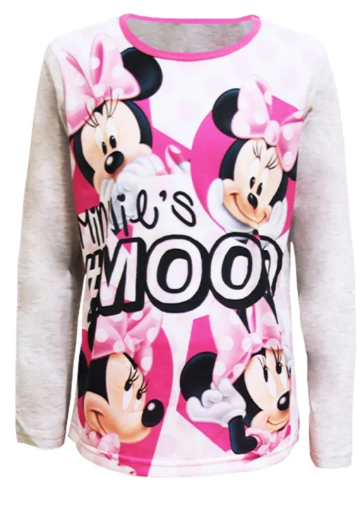 Disney Girls Grey/Pink Mickey & Friends Mood Top And Bottoms Pyjama Set (4-10yrs)