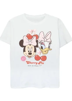 Disney Kids White Minnie Mouse Daisy Duck Cherry T-Shirt (3-13 Years)