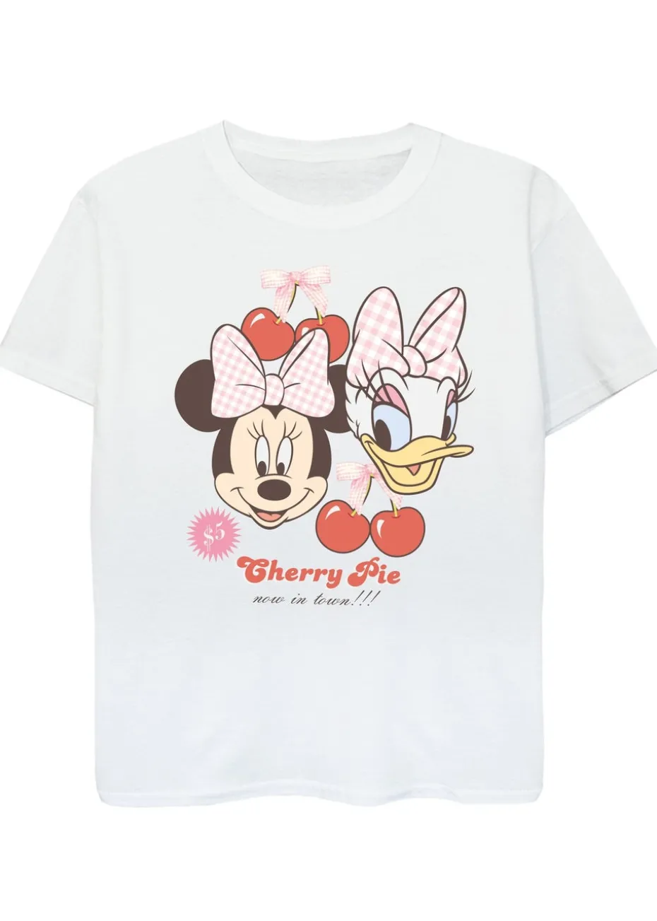 Disney Kids White Minnie Mouse Daisy Duck Cherry T-Shirt (3-13 Years)