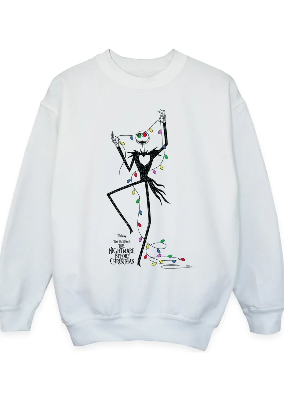 Disney Kids White The Nightmare Before Christmas Lights Sweatshirt (3-13 Years)