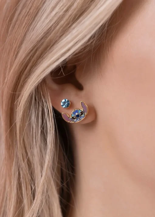 Disney Lilo & Stitch Blue/Gold Coloured 3 Piece Earring Set