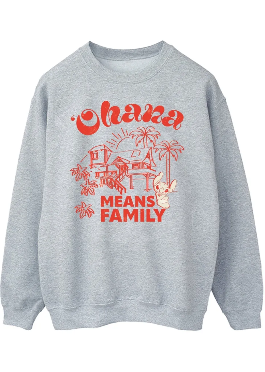 Disney Lilo & Stitch Ohana Means Family Heather Grey Sweatshirt