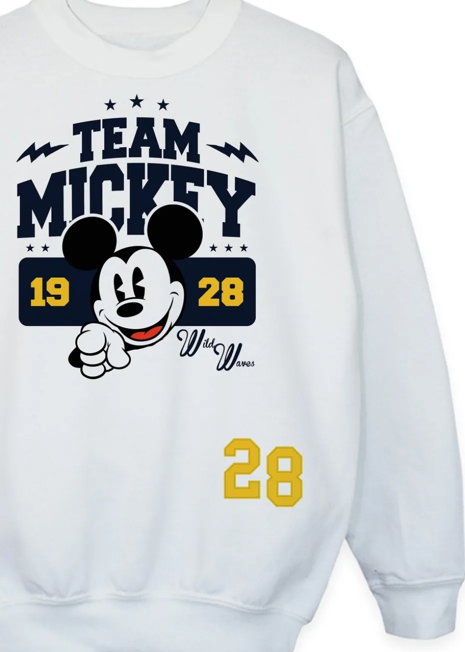 Disney Mickey Mouse Team Mickey Kids White Sweatshirt (3-13 Years)