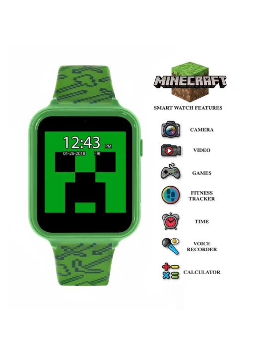 Disney Minecraft Green Silicon Strap Watch