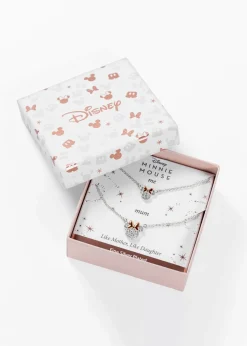 Disney Minnie Mouse Two Tone Plated Mother & Daughter Necklace Set