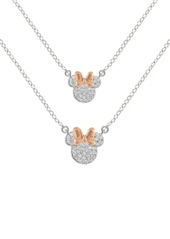 Disney Minnie Mouse Two Tone Plated Mother & Daughter Necklace Set