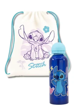 Disney Stitch Blue High Aluminium Bottle And Insulated Lunch Bag