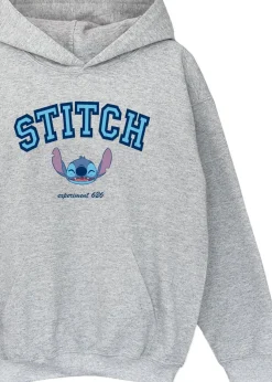 Disney Stitch Collegial Girls Heather Grey Printed Hoodie (3-13 yrs)