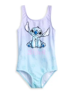 Disney Stitch Kids Multi Coloured Blue 1 Piece Swimsuit (5-14 Years)