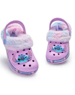 Disney Stitch Kids Purple Fur Lined Clogs (Younger 10-Older 4)