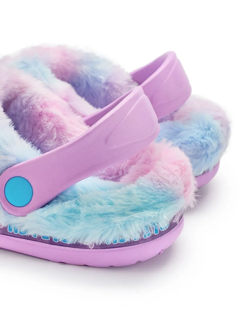 Disney Stitch Kids Purple Fur Lined Clogs (Younger 10-Older 4)
