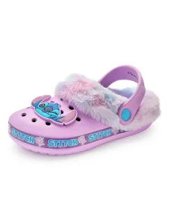 Disney Stitch Kids Purple Fur Lined Clogs (Younger 10-Older 4)