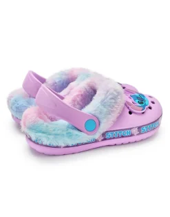 Disney Stitch Kids Purple Fur Lined Clogs (Younger 10-Older 4)