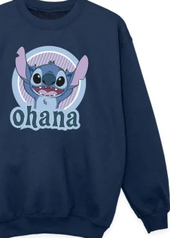 Disney Stitch Ohana Circle Boys Navy Printed Sweatshirt (3-13 yrs)