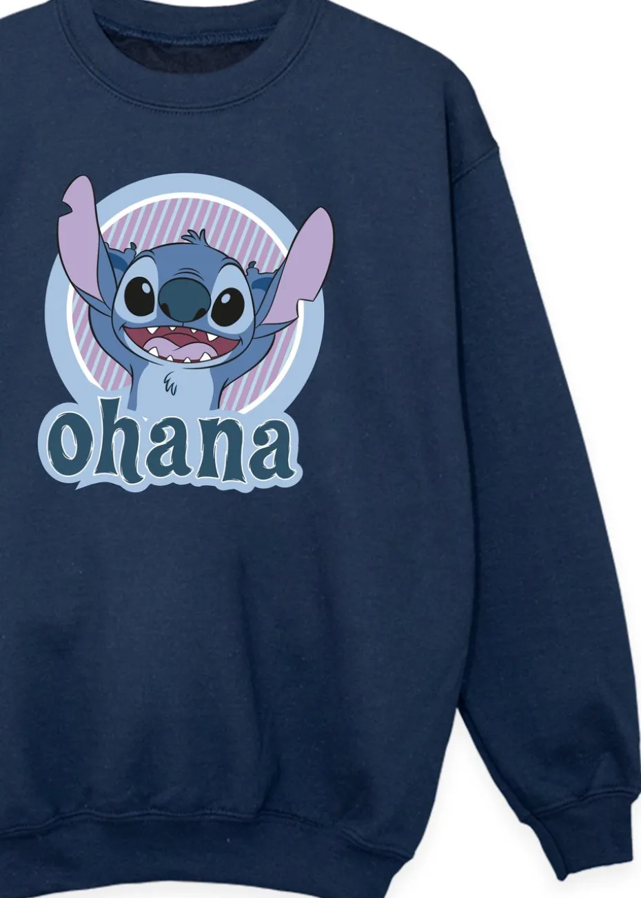 Disney Stitch Ohana Circle Boys Navy Printed Sweatshirt (3-13 yrs)