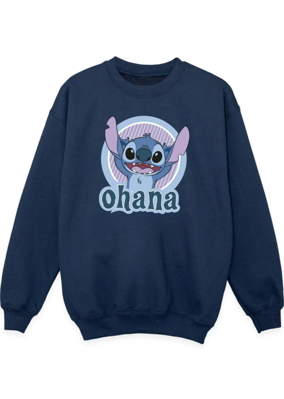 Disney Stitch Ohana Circle Boys Navy Printed Sweatshirt (3-13 yrs)
