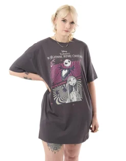 Disney The Nightmare Before Christmas Grey Everlasting Love T-Shirt Dress