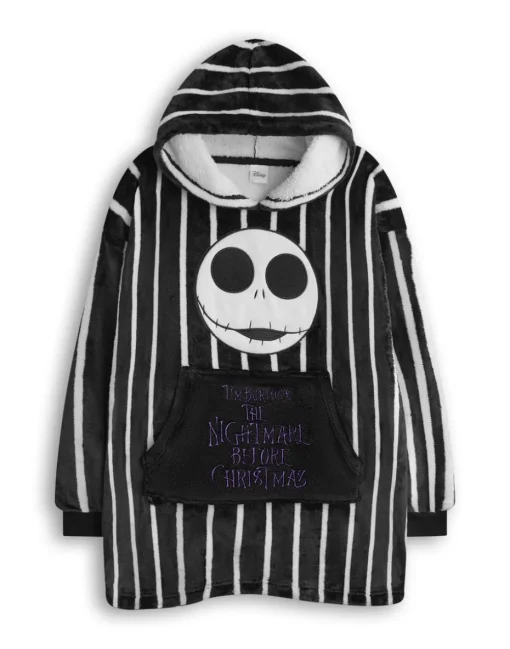 Disney The Nightmare Before Christmas Kids Black Blanket Hoodie