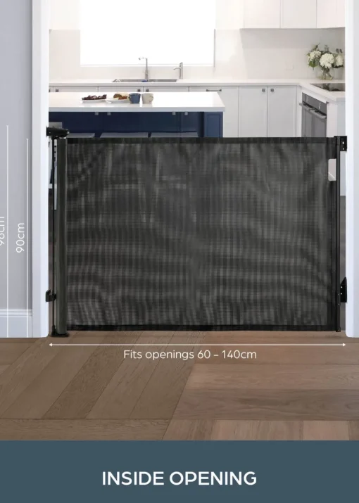 Dreambaby Black Retractable Mesh Roller Gate
